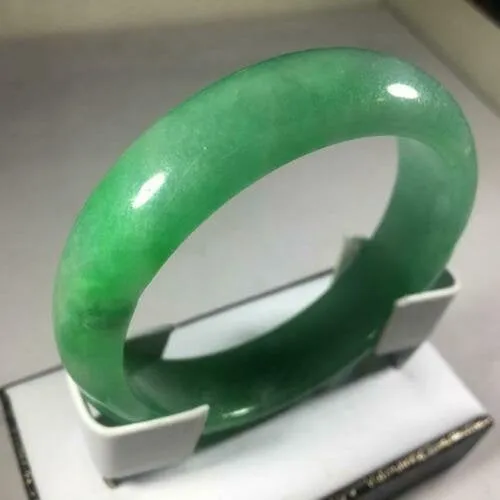 10% OFF- 56/57/58mm Certified Natural Jadeite Emerald A*Jade Handcarved Ruyi Flower Bangle GX3138