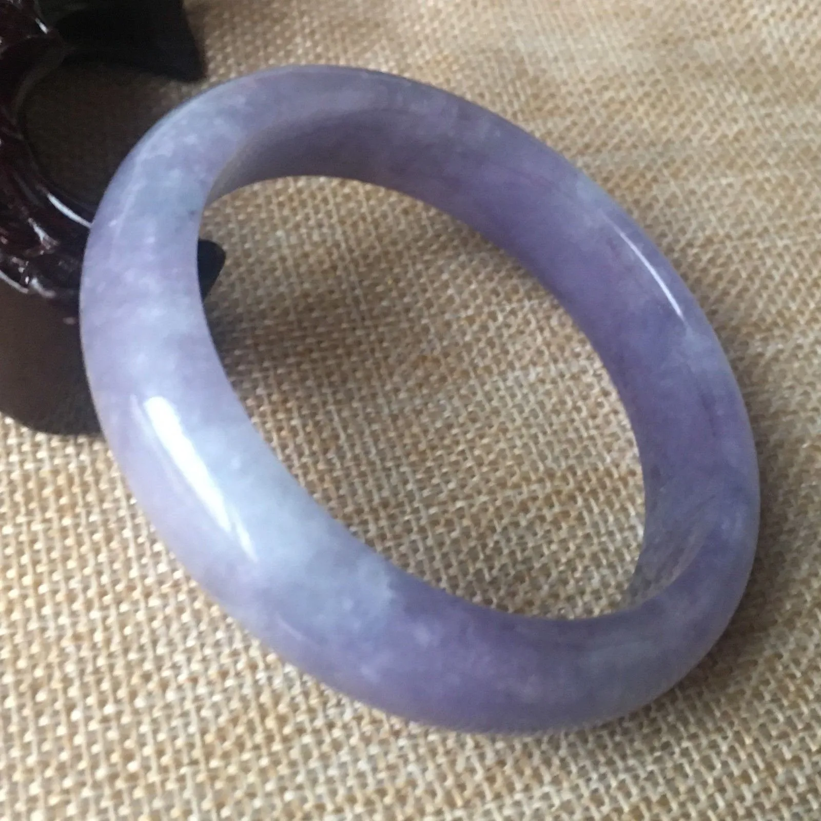 10% OFF- 56/57/58mm Certified Natural Lavender Jadeite Emerald A*Jade HandCarved Bangle B113