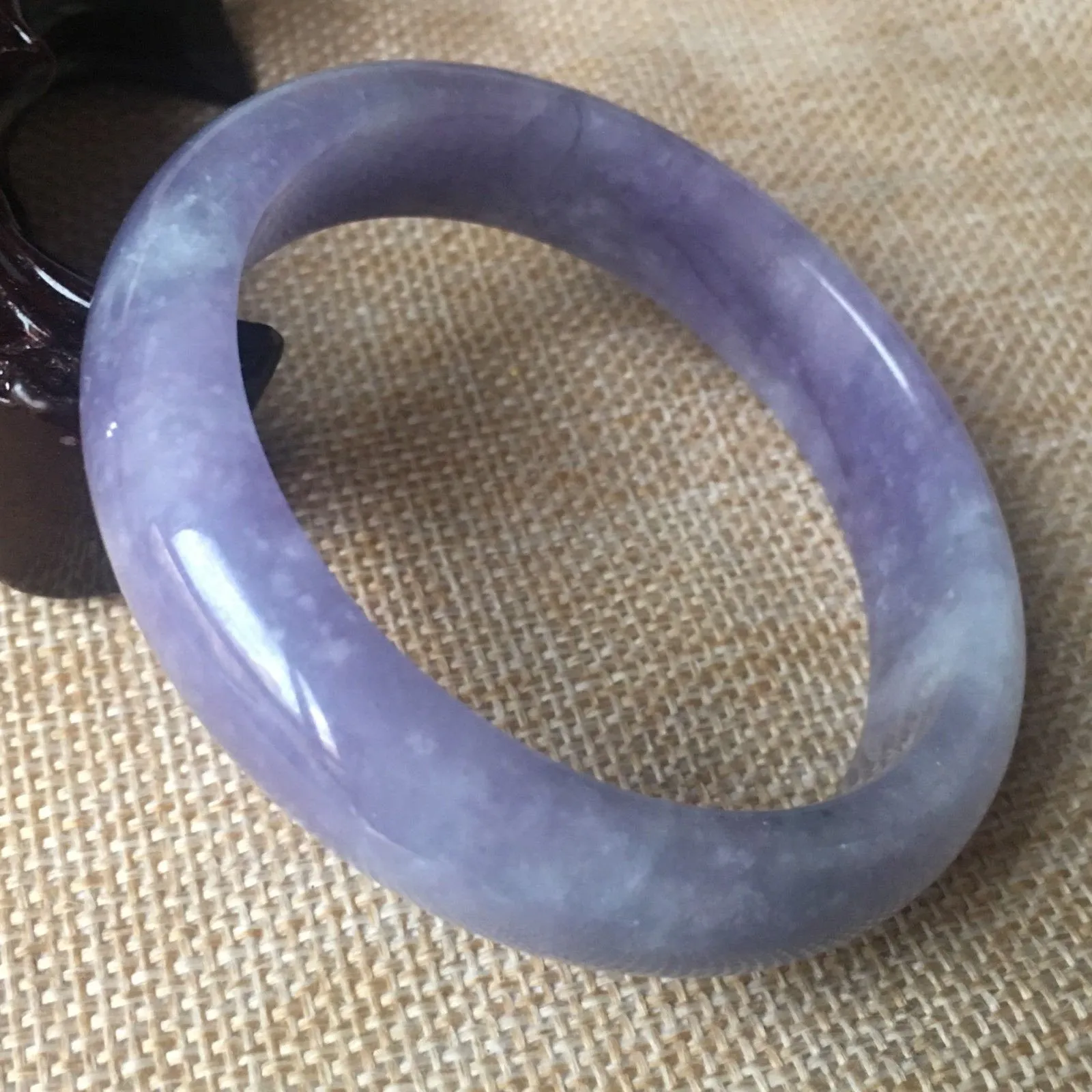 10% OFF- 56/57/58mm Certified Natural Lavender Jadeite Emerald A*Jade HandCarved Bangle B113