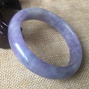 10% OFF- 56/57/58mm Certified Natural Lavender Jadeite Emerald A*Jade HandCarved Bangle B113