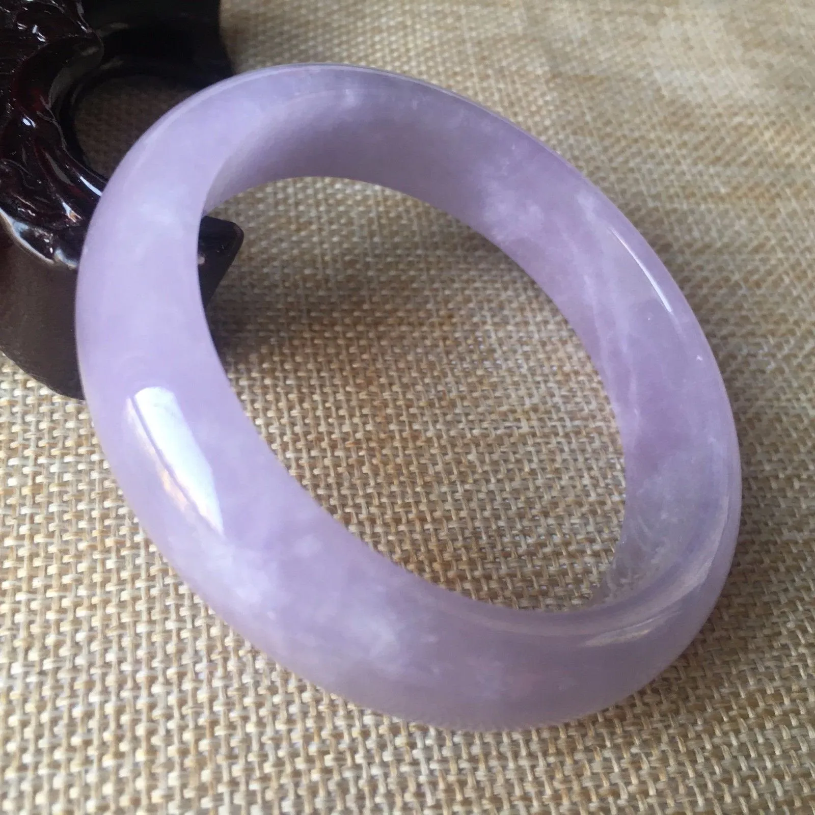 10% OFF- 56/57/58mm Certified Natural Lavender Jadeite Emerald A*Jade HandCarved Bangle L005