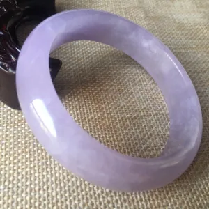 10% OFF- 56/57/58mm Certified Natural Lavender Jadeite Emerald A*Jade HandCarved Bangle L005