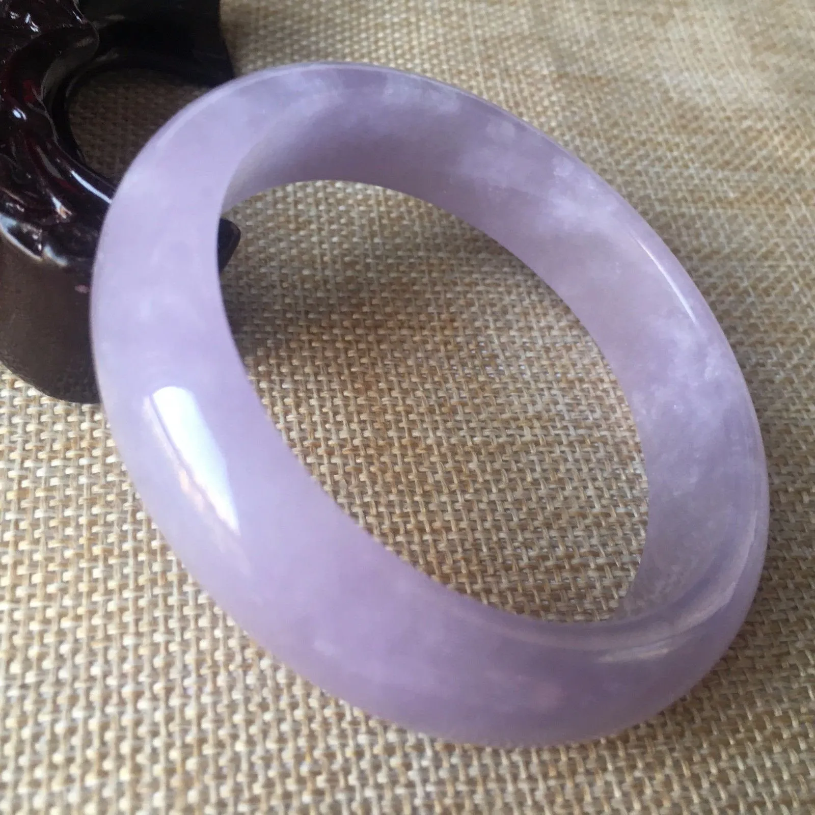 10% OFF- 56/57/58mm Certified Natural Lavender Jadeite Emerald A*Jade HandCarved Bangle L005