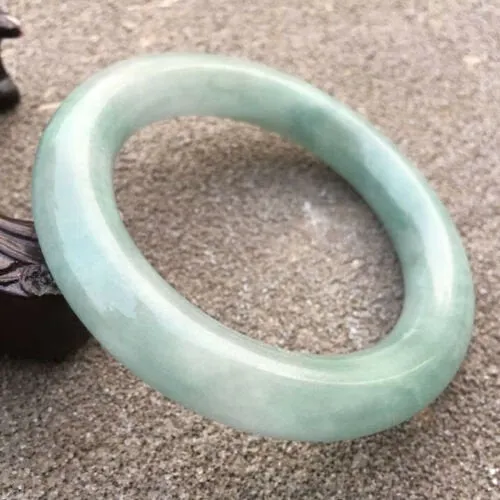 10% OFF- 56/57/58mm Certified Natural Lavender Jadeite Emerald A*Jade HandCarved Round Bangle GX3644