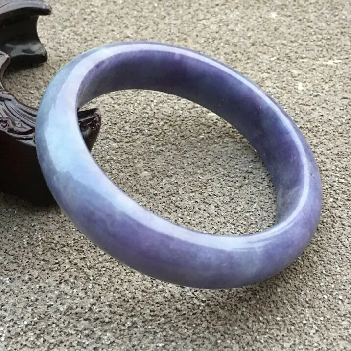 10% OFF- 56/57/58mm Certified Natural Purple Jadeite Emerald A*Jade HandCarved Bangle x2558