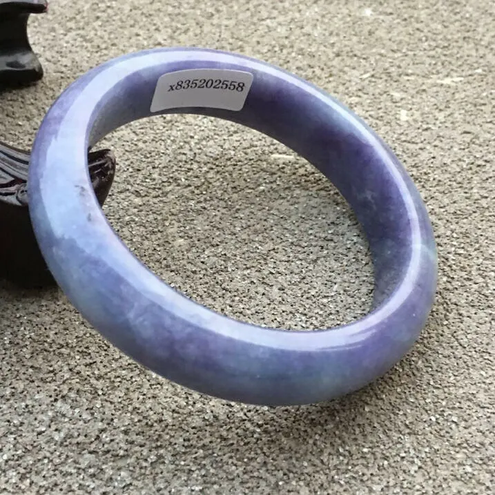 10% OFF- 56/57/58mm Certified Natural Purple Jadeite Emerald A*Jade HandCarved Bangle x2558