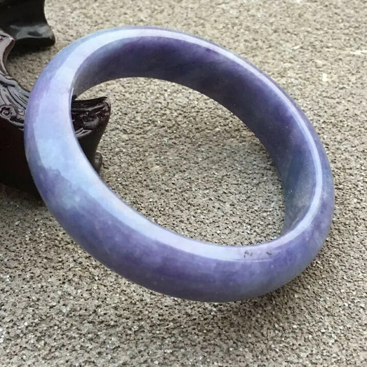 10% OFF- 56/57/58mm Certified Natural Purple Jadeite Emerald A*Jade HandCarved Bangle x2558