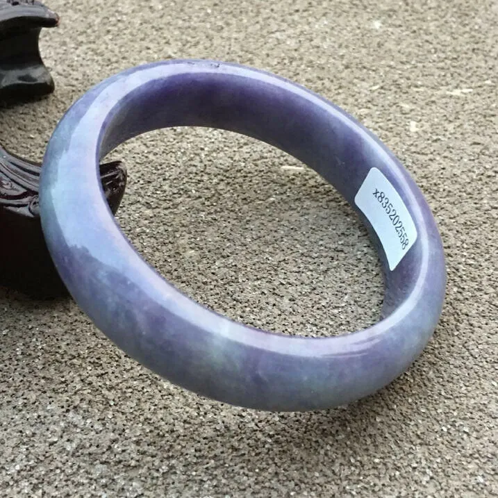 10% OFF- 56/57/58mm Certified Natural Purple Jadeite Emerald A*Jade HandCarved Bangle x2558