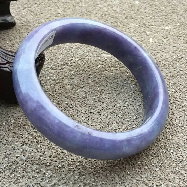 10% OFF- 56/57/58mm Certified Natural Purple Jadeite Emerald A*Jade HandCarved Bangle x2558