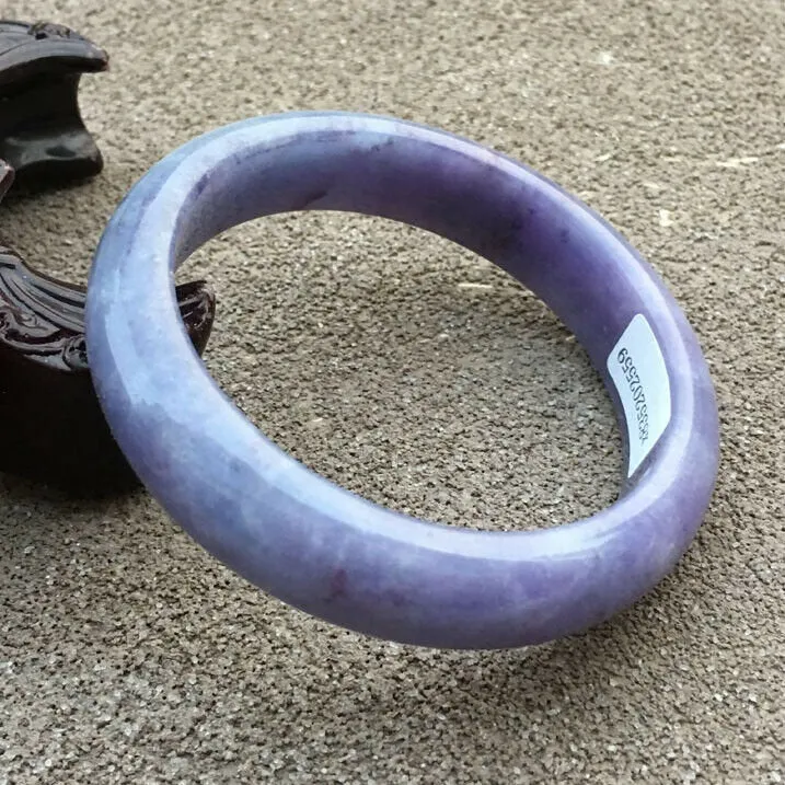 10% OFF- 56/57/58mm Certified Natural Purple Jadeite Emerald A*Jade HandCarved Bangle x2559