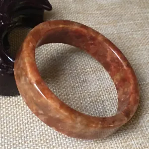 10% OFF- 56/57/58mm Certified Natural Yellow Red Jadeite Emerald A*Jade HandCarved Bangle B123