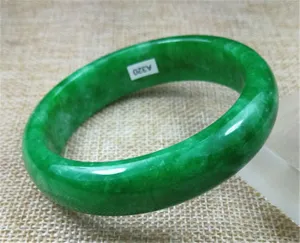 10% OFF- 57/58/59 mm Certified Natural Green Jadeite Emerald A*Jade HandCarved Round Bangle A320