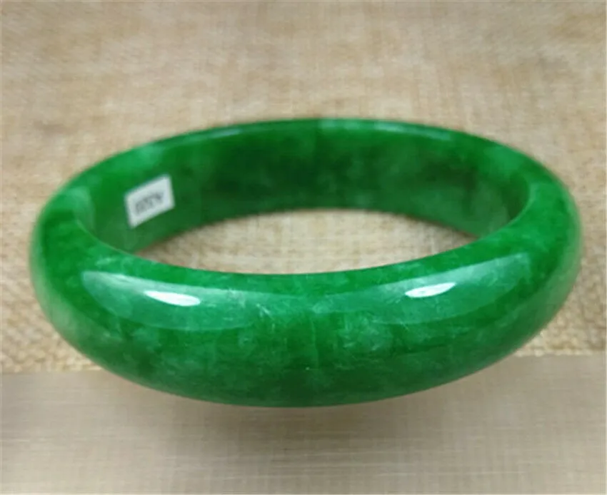 10% OFF- 57/58/59 mm Certified Natural Green Jadeite Emerald A*Jade HandCarved Round Bangle A320