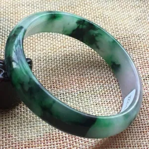 10% OFF- 57/58/59 mm Certified Natural Jadeite Emerald A*Jade Handcarved Bangle A012