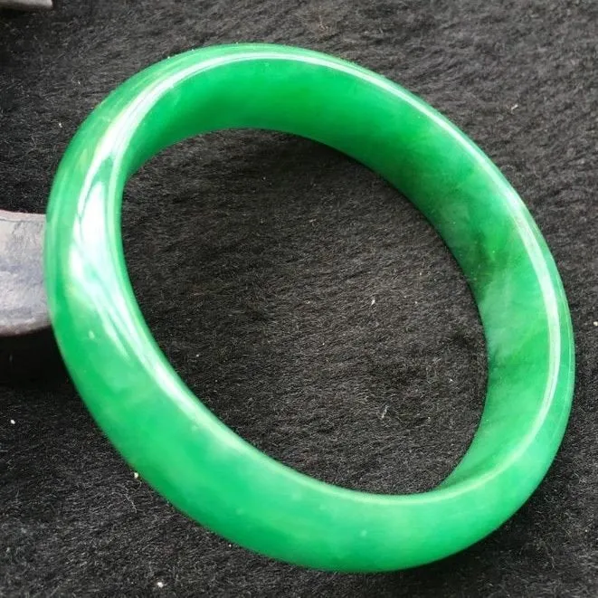 10% OFF- 57/58/59 mm Certified Natural Jadeite Emerald A*Jade Handcarved Bangle A139