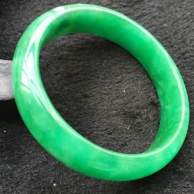 10% OFF- 57/58/59 mm Certified Natural Jadeite Emerald A*Jade Handcarved Bangle A139