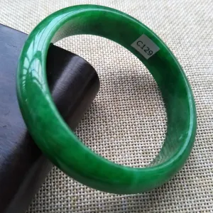 10% OFF- 57/58/59 mm Certified Natural Jadeite Emerald A*Jade Handcarved Bangle C129