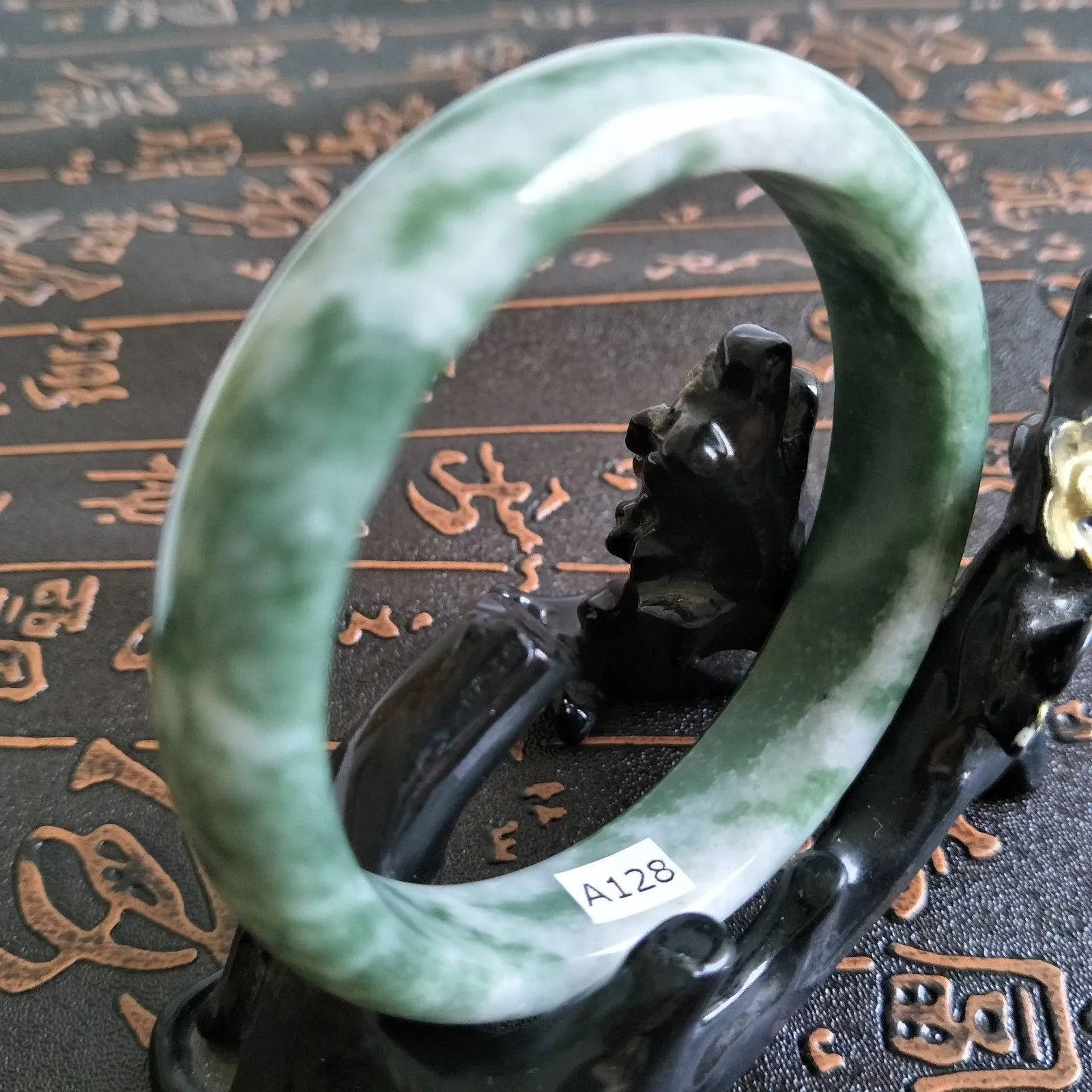 10% OFF- 57/58/59 mm Certified Natural Jadeite Emerald Jade Bangle《Grade A》A128
