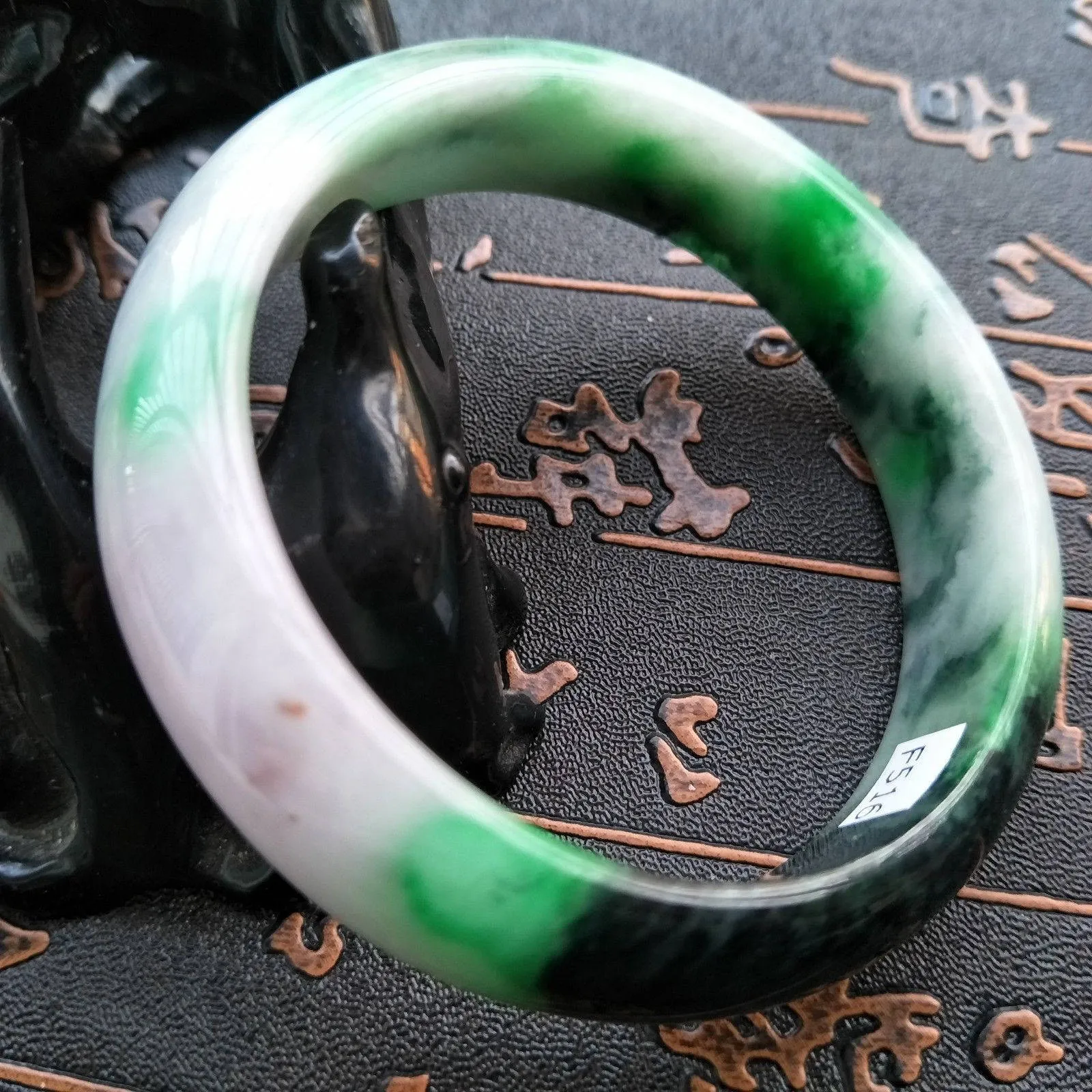 10% OFF- 57/58/59 mm Certified Natural Jadeite Emerald Jade Bangle《Grade A》F516