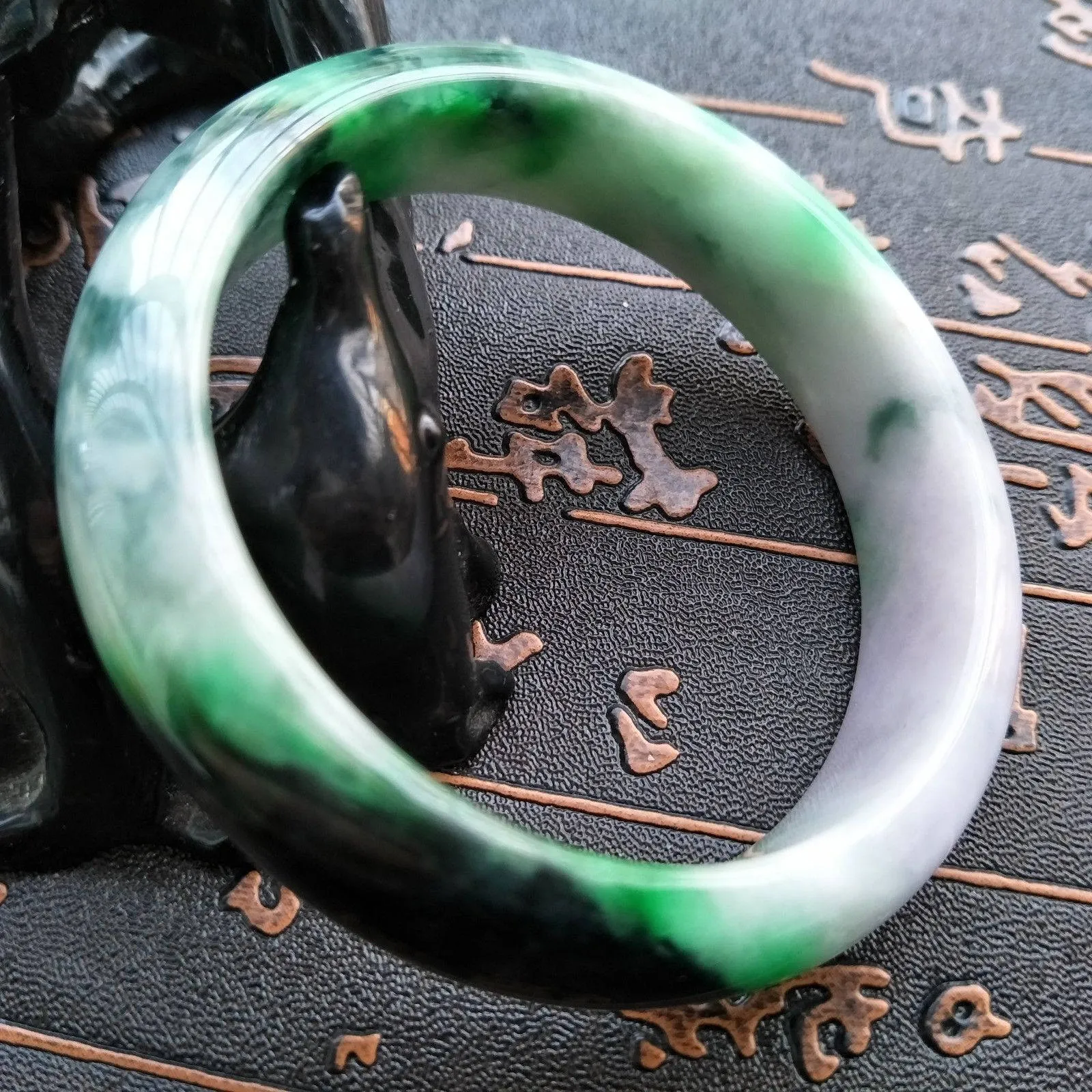 10% OFF- 57/58/59 mm Certified Natural Jadeite Emerald Jade Bangle《Grade A》F516