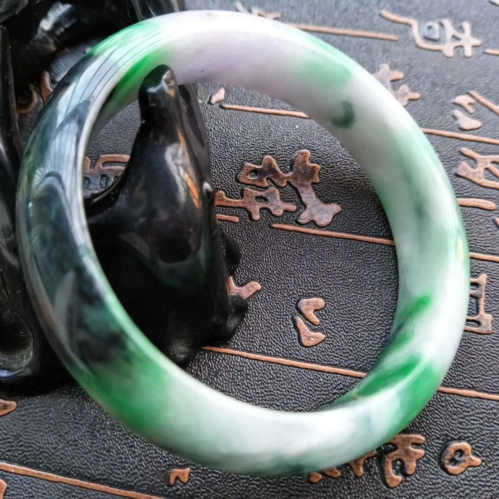 10% OFF- 57/58/59 mm Certified Natural Jadeite Emerald Jade Bangle《Grade A》F516