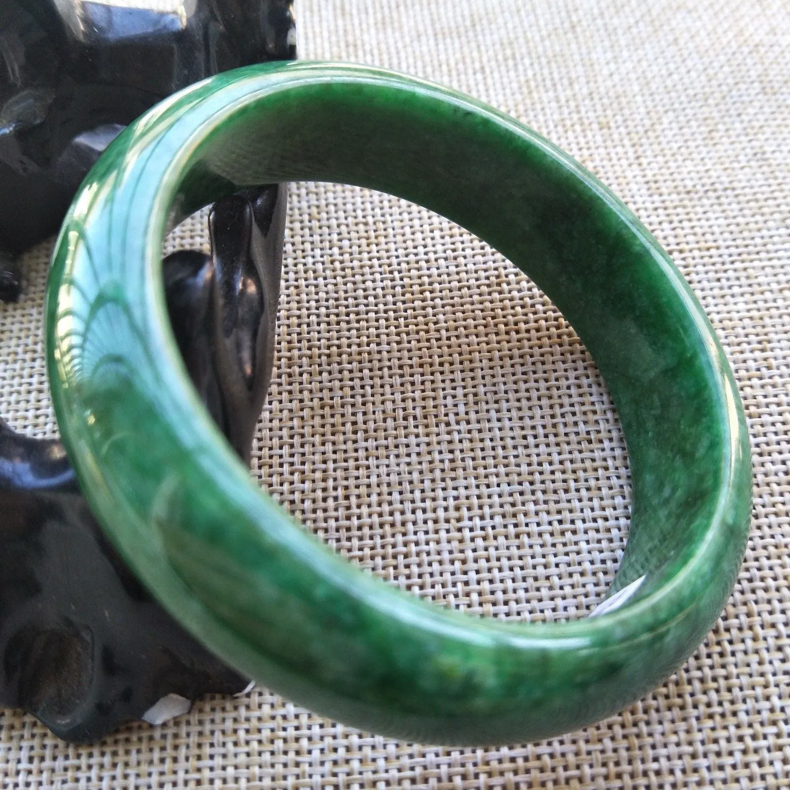 10% OFF- 57/58/59 mm Certified Natural Jadeite Emerald Jade Bangle《Grade A》T804