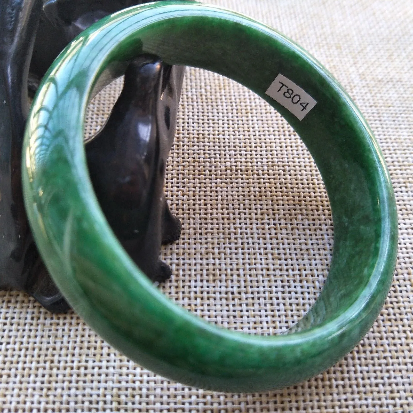 10% OFF- 57/58/59 mm Certified Natural Jadeite Emerald Jade Bangle《Grade A》T804