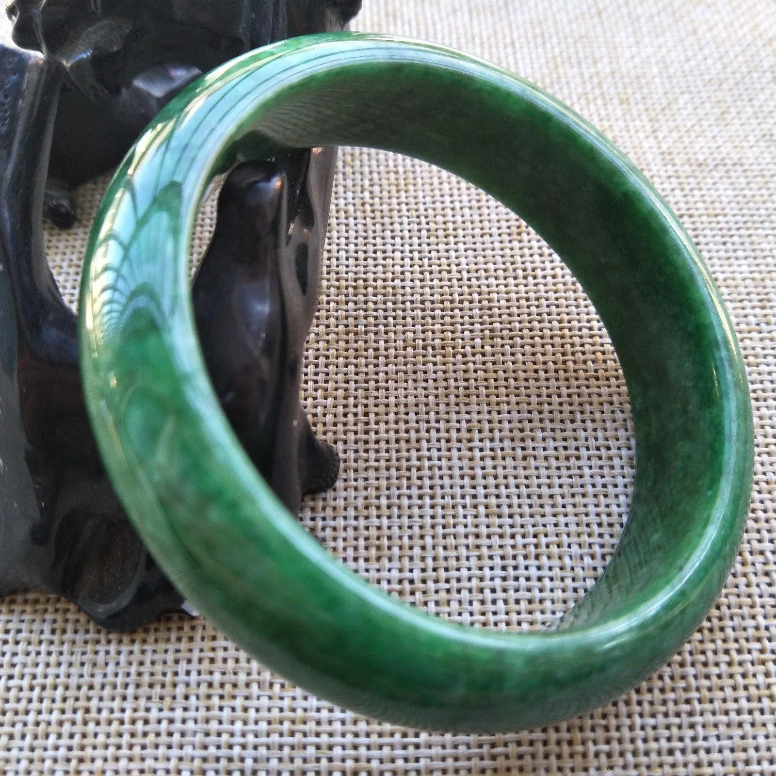 10% OFF- 57/58/59 mm Certified Natural Jadeite Emerald Jade Bangle《Grade A》T804