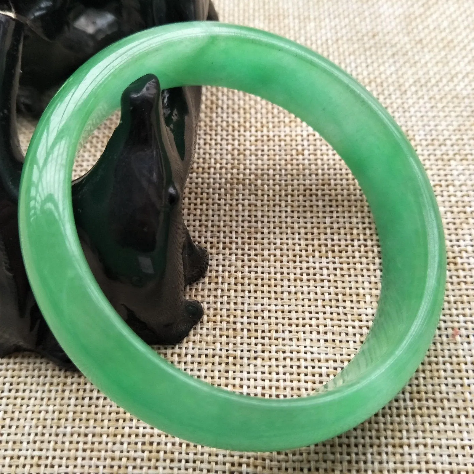 10% OFF- 57/58/59 mm Certified Natural Jadeite Emerald Jade Bangle《Grade A》W110