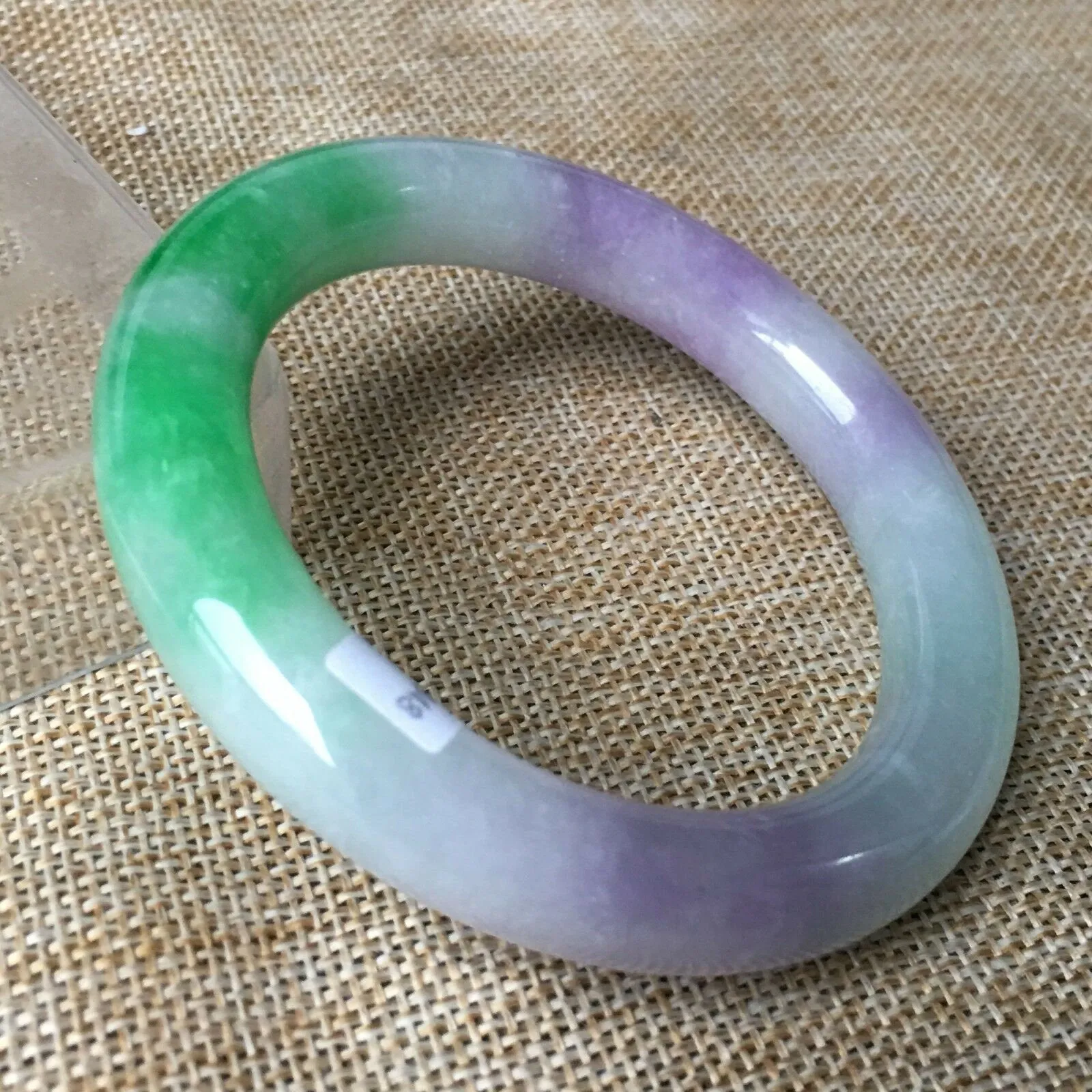 10% OFF- 57/58/59mm Certified Natural 3 Color Jadeite Emerald A*Jade HandCarved Bangle HA0848