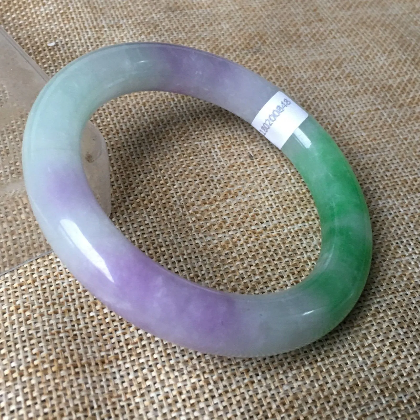 10% OFF- 57/58/59mm Certified Natural 3 Color Jadeite Emerald A*Jade HandCarved Bangle HA0848