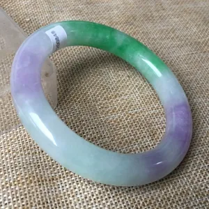 10% OFF- 57/58/59mm Certified Natural 3 Color Jadeite Emerald A*Jade HandCarved Bangle HA0848