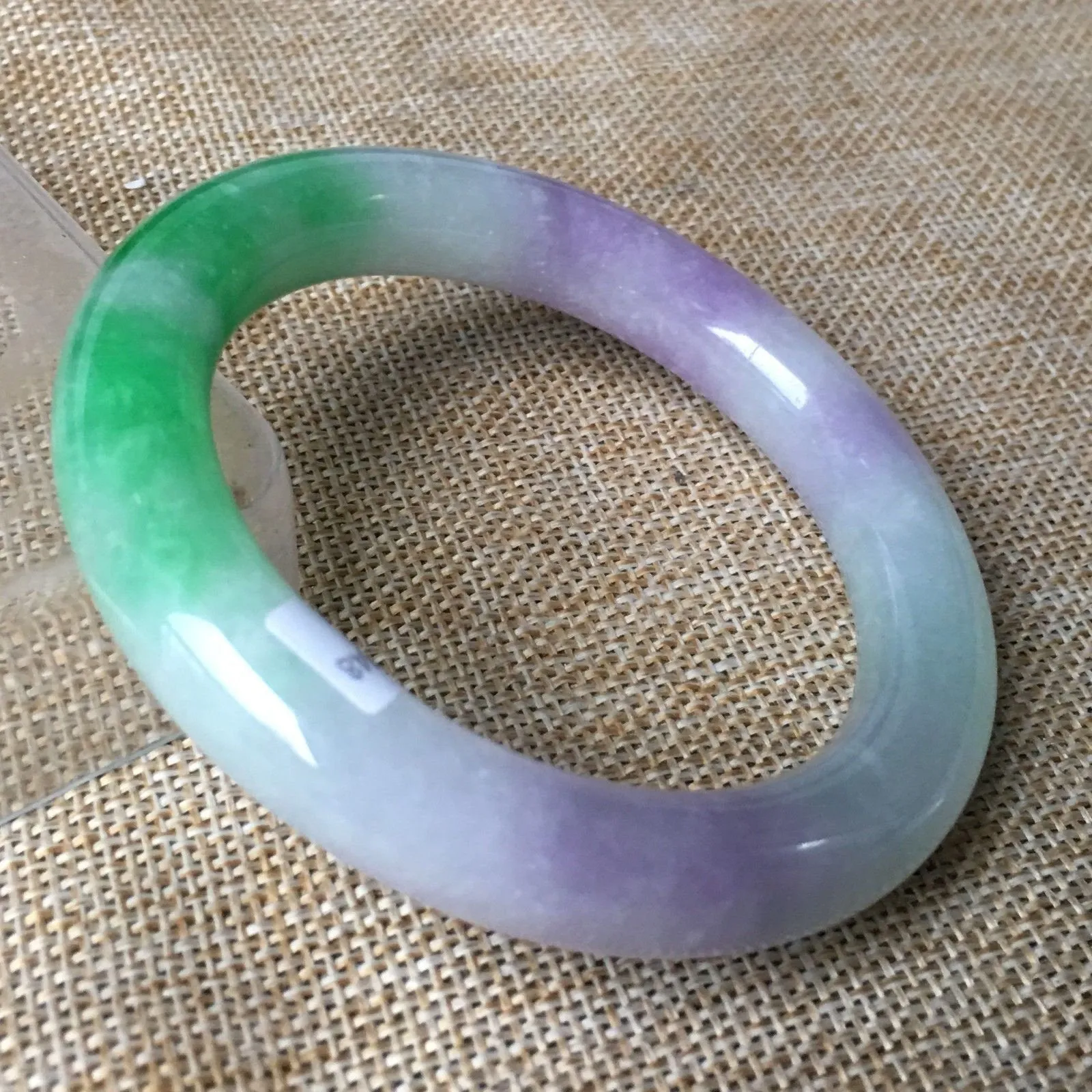10% OFF- 57/58/59mm Certified Natural 3 Color Jadeite Emerald A*Jade HandCarved Bangle HA0848