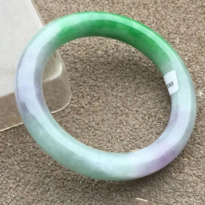 10% OFF- 57/58/59mm Certified Natural 3 Color Jadeite Emerald A*Jade HandCarved Bangle HA2068