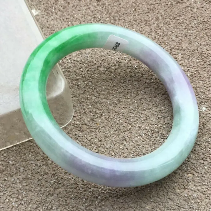 10% OFF- 57/58/59mm Certified Natural 3 Color Jadeite Emerald A*Jade HandCarved Bangle HA2068