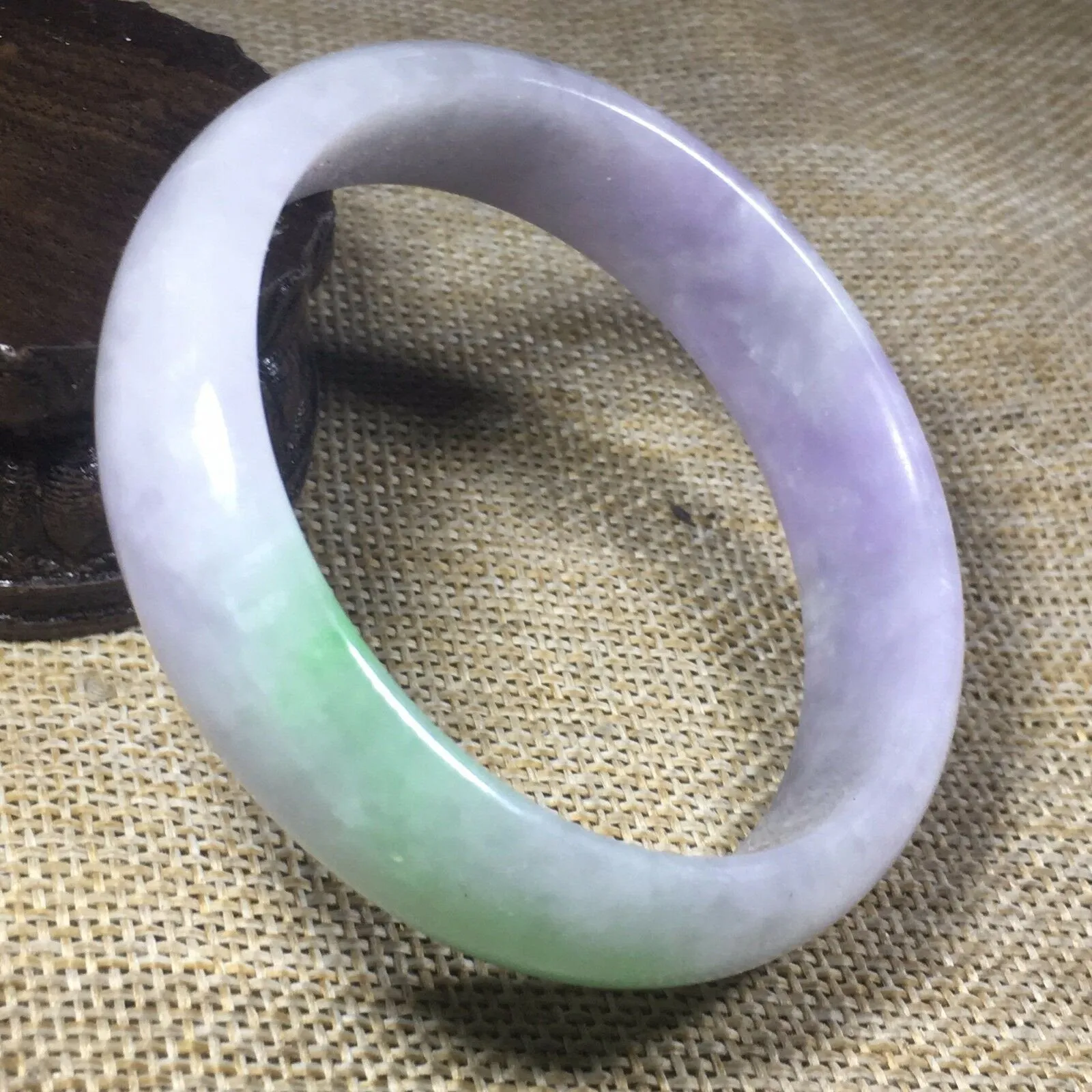 10% OFF- 57/58/59mm Certified Natural 3 Color Jadeite Emerald A*Jade HandCarved Bangle L115