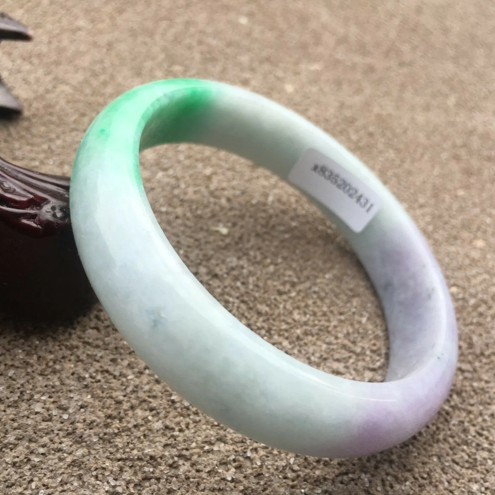 10% OFF- 57/58/59mm Certified Natural 3 Color Jadeite Emerald A*Jade HandCarved Bangle x2431