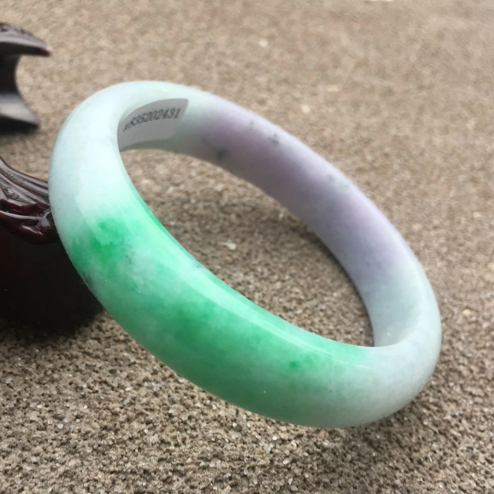 10% OFF- 57/58/59mm Certified Natural 3 Color Jadeite Emerald A*Jade HandCarved Bangle x2431