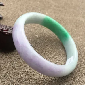 10% OFF- 57/58/59mm Certified Natural 3 Color Jadeite Emerald A*Jade HandCarved Bangle x2431