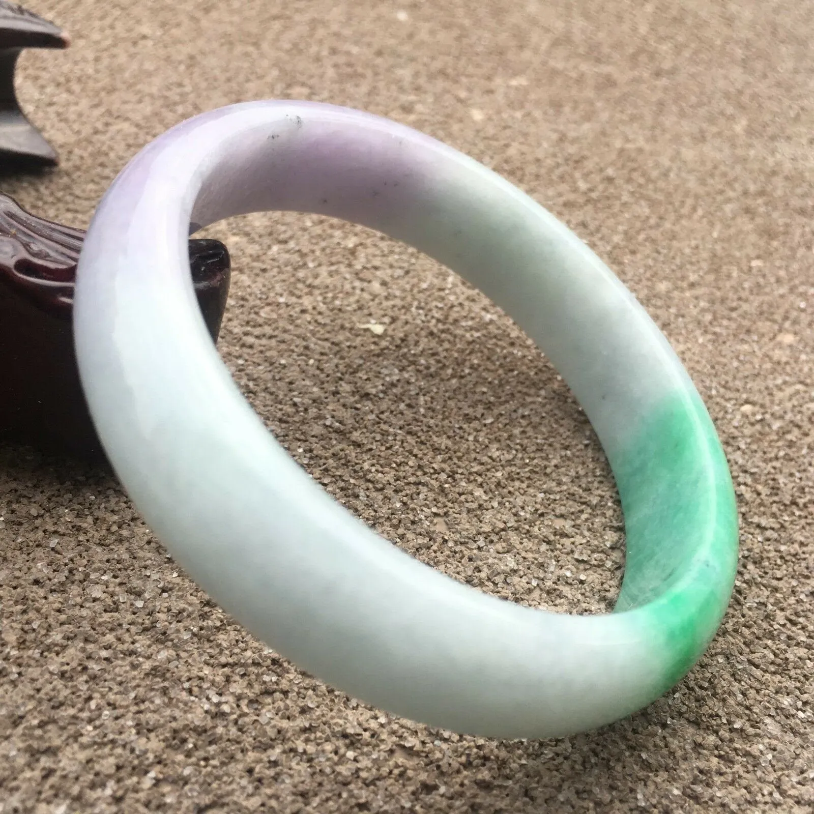 10% OFF- 57/58/59mm Certified Natural 3 Color Jadeite Emerald A*Jade HandCarved Bangle x2431