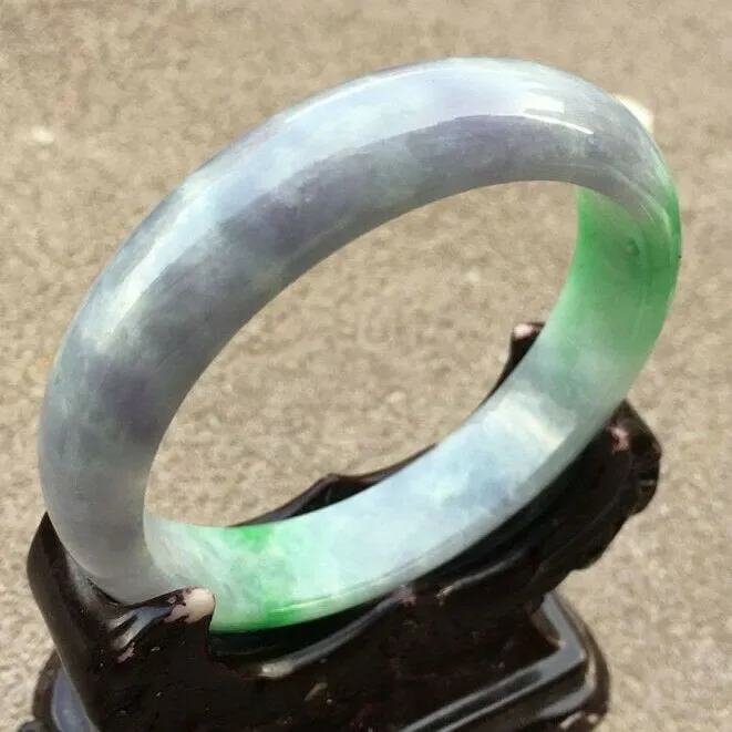 10% OFF- 57/58/59mm Certified Natural 3 Color Jadeite Emerald A*Jade HandCarved Bangle x4001