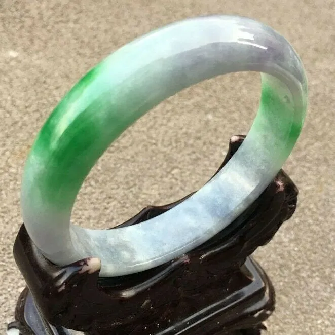 10% OFF- 57/58/59mm Certified Natural 3 Color Jadeite Emerald A*Jade HandCarved Bangle x4001