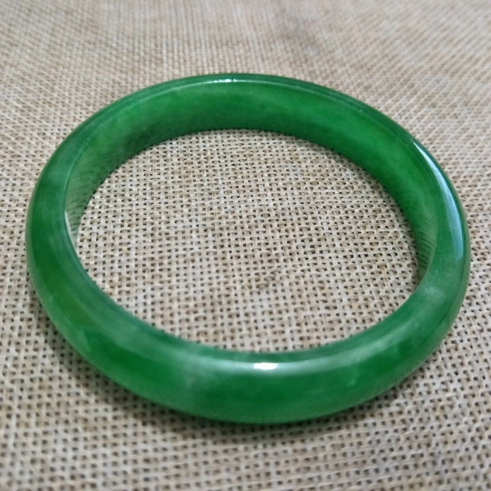 10% OFF- 57/58/59mm Certified Natural Green Jadeite Emerald A*Jade HandCarved Bangle K113