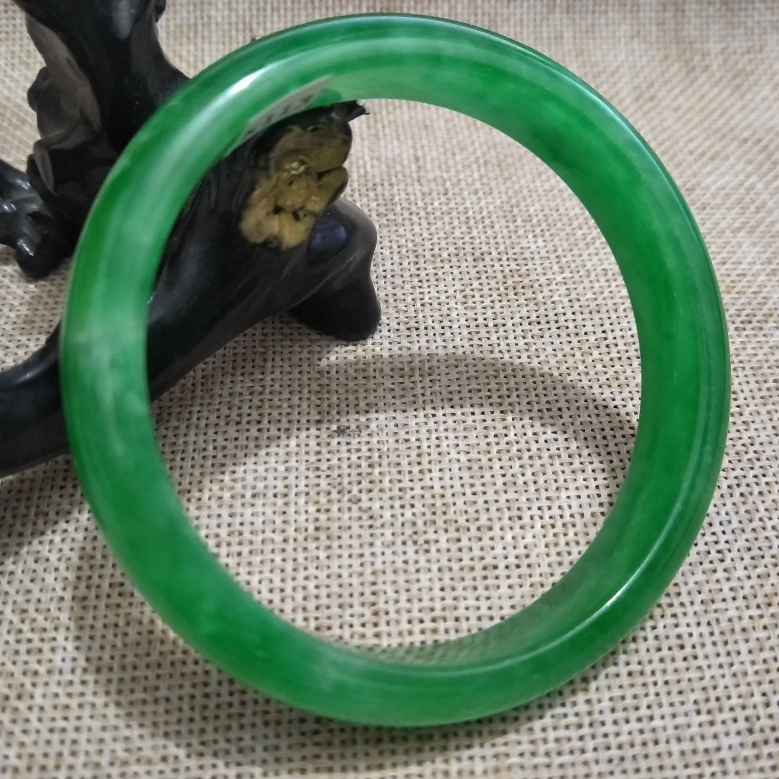 10% OFF- 57/58/59mm Certified Natural Green Jadeite Emerald A*Jade HandCarved Bangle K113