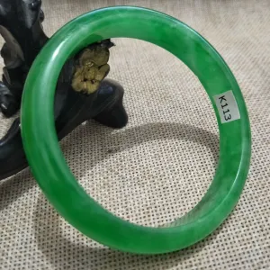 10% OFF- 57/58/59mm Certified Natural Green Jadeite Emerald A*Jade HandCarved Bangle K113
