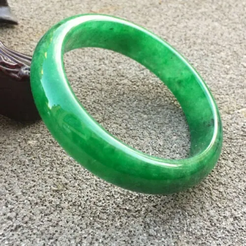 10% OFF- 57/58/59mm Certified Natural Jadeite Emerald A*Jade HandCarved Bangle x9591 with Gift Box
