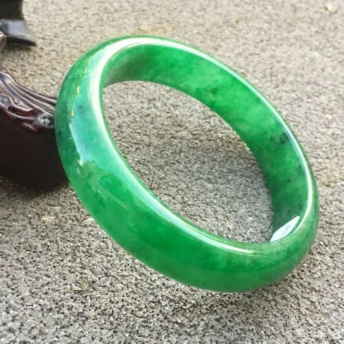 10% OFF- 57/58/59mm Certified Natural Jadeite Emerald A*Jade HandCarved Bangle x9591 with Gift Box