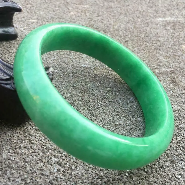 10% OFF- 57/58/59mm Certified Natural Jadeite Emerald A*Jade HandCarved Bracelet Bangle x9405