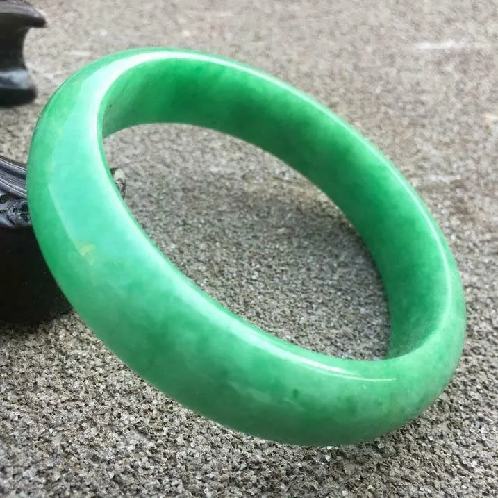10% OFF- 57/58/59mm Certified Natural Jadeite Emerald A*Jade HandCarved Bracelet Bangle x9405