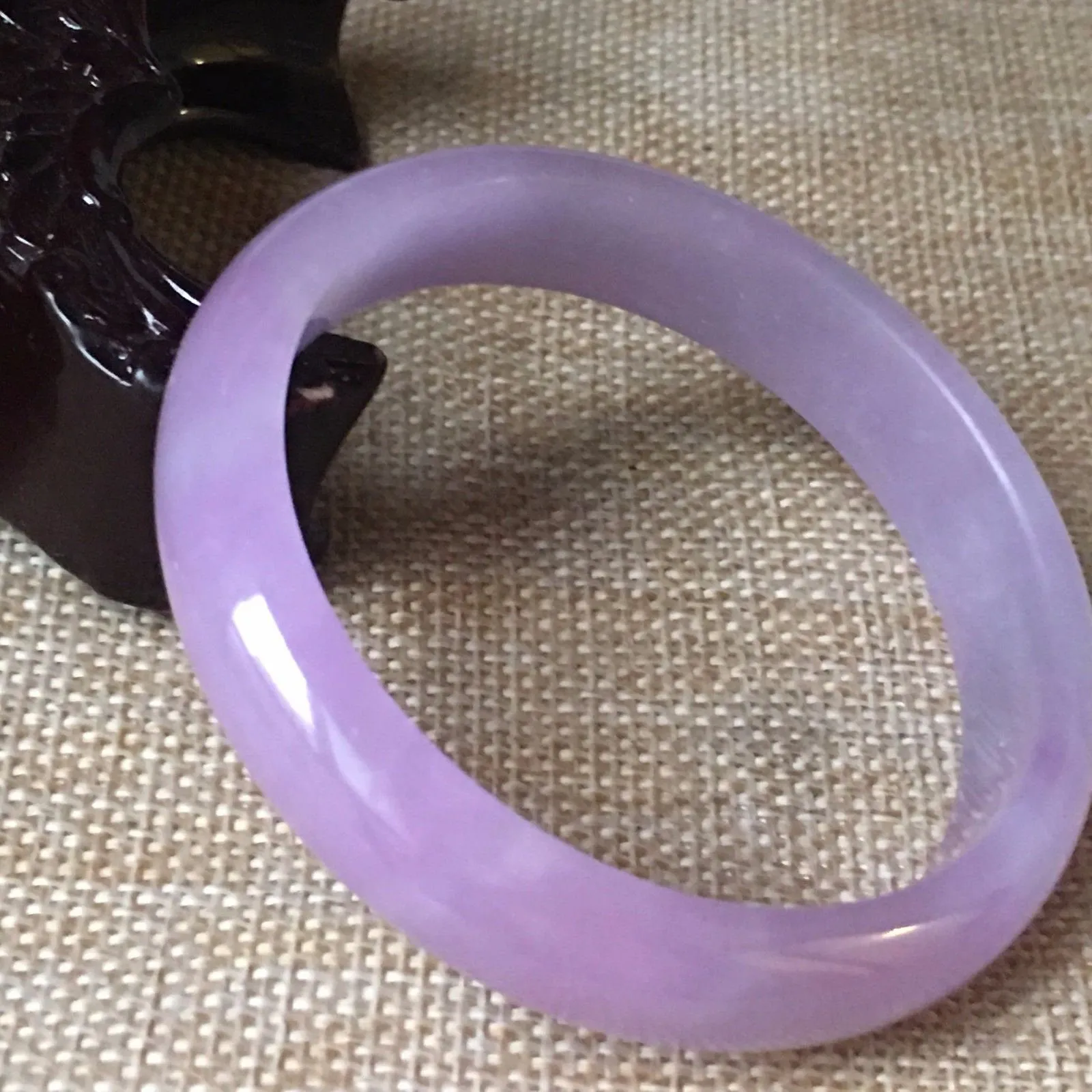 10% OFF- 57/58/59mm Certified Natural Lavender Jadeite Emerald A*Jade HandCarved Bangle L061